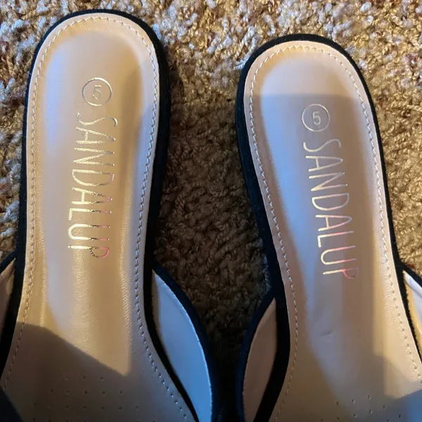 Women's Black Bow Mules - Image 2