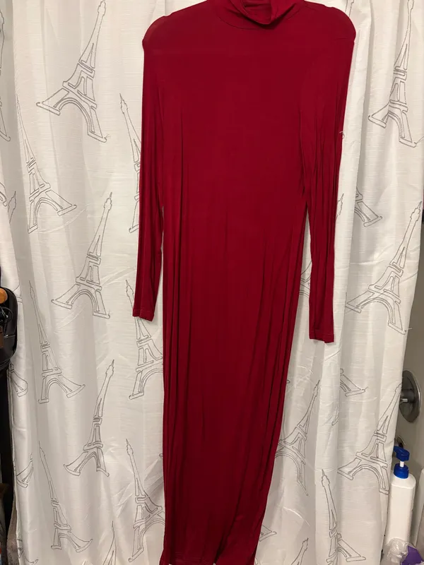 Stretch long casual dress Red Size L - Image 2