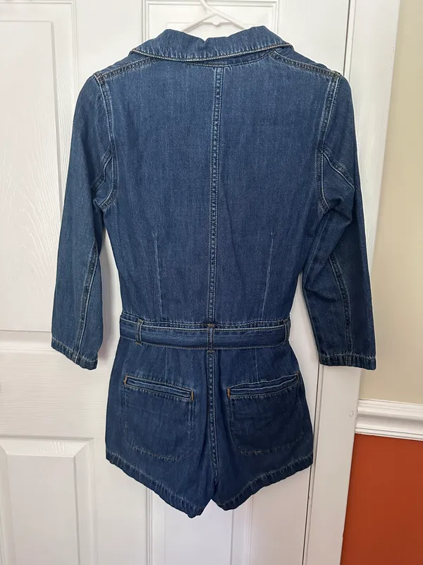 Free People Denim Long Sleeve Romper - Image 2
