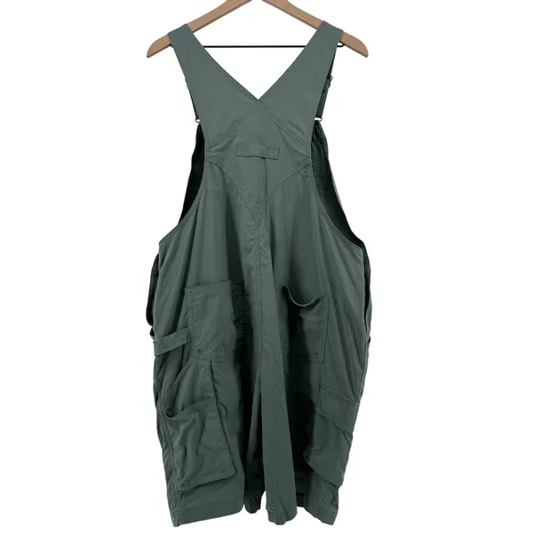 Duluth Heirloom Gardening Bib Shortalls Sage‎ Green Women L Overalls Shorts READ - Image 5