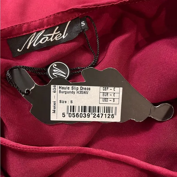 Motel Haute Slip Dress Burgundy Lingerie Criss Cross Back Small NWT - Image 4