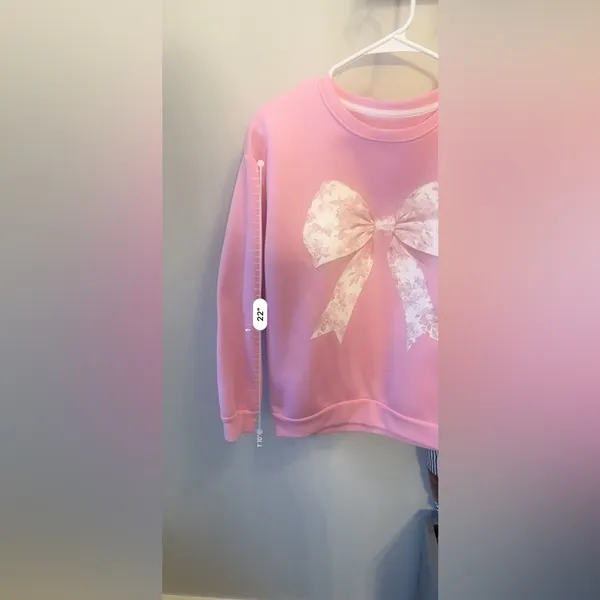 Blush Pink Bow Coquette Sweater Size Small - Image 10