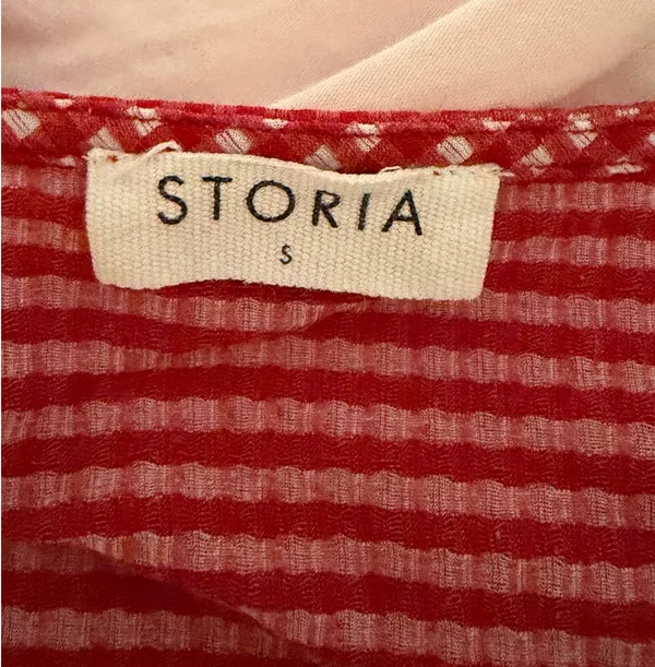 Red gingham wrap top - Image 3