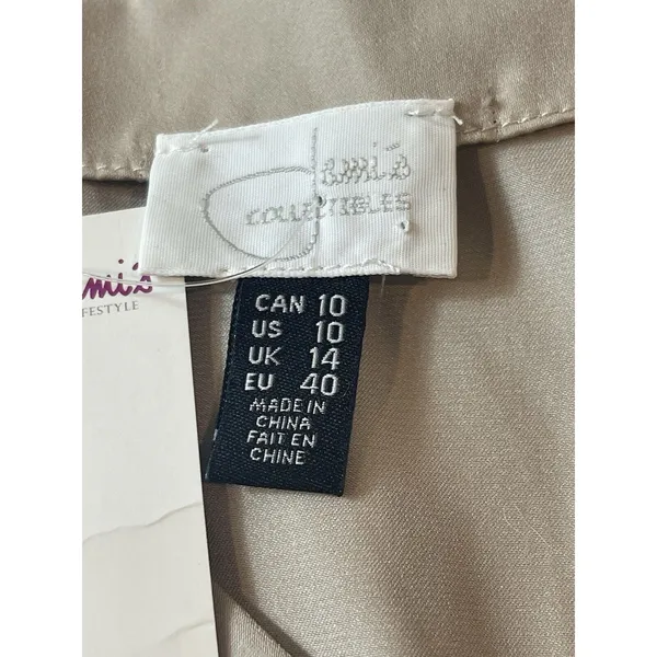 Jami’s Collectibles Boutique Gray/tan Sleeveless V-neck Dressy Top Size 10 NWT - Image 7