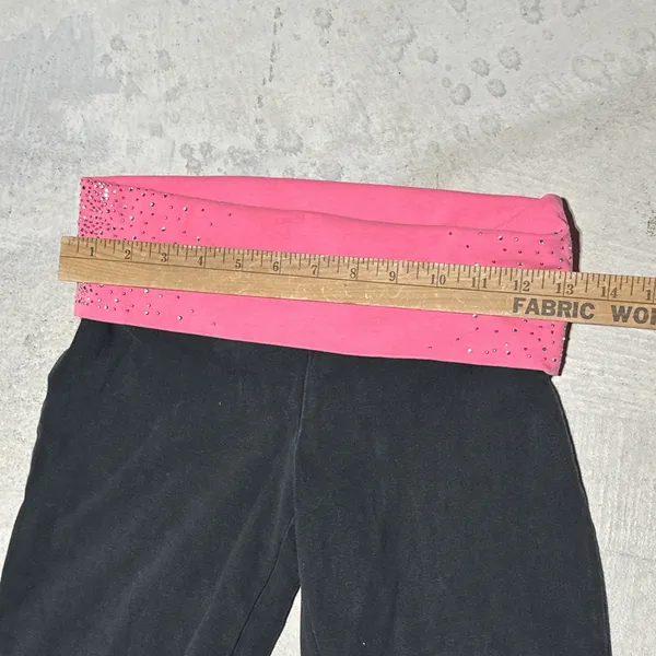 Pink Coconut Boutique Victoria's Secret PINK Women's Y2K Fold Over Yoga Pants Pink Sparkle Size XS - Image 8