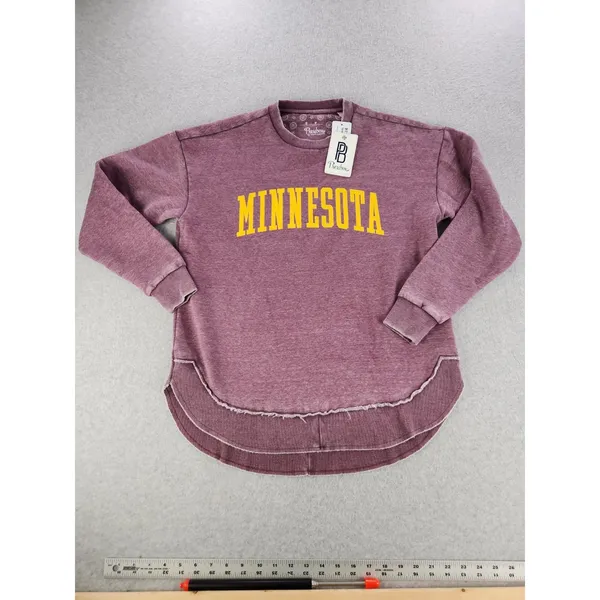 Women's SMALL Pressbox Minnesota Golden Gophers Vintage Wash Pullover Sweatshirt - Image 2