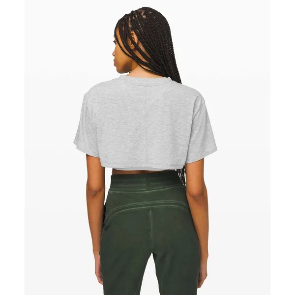 Lululemon All Yours Boyfriend Ultra Crop Heathered Core Light Grey Size 6 - Image 3