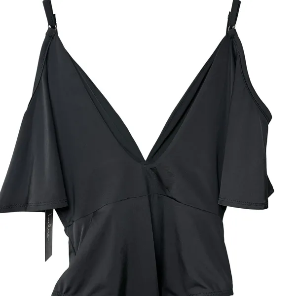 Lulus‎ Slay It With Me Black Off Shoulder Bodysuit XS Flutter Sleeve Sexy Chic - Image 8