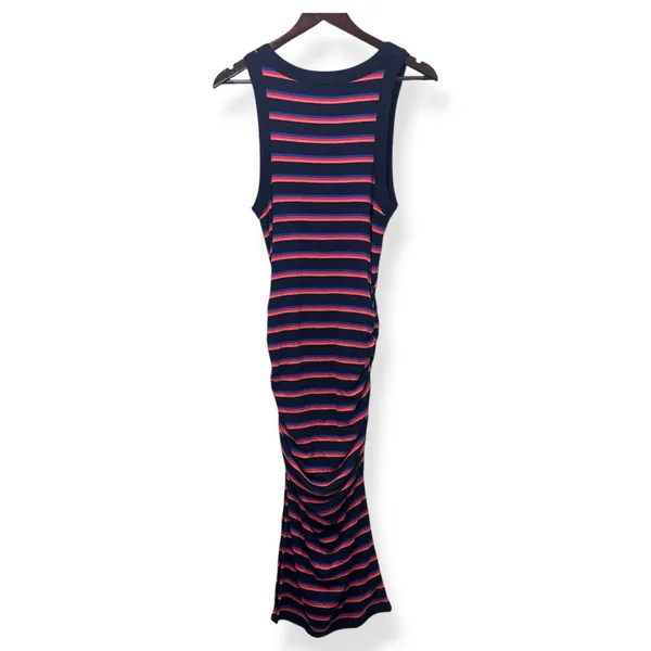 Michael Stars Wren Maxi Dress‎ Striped Ruched Side Slit Nautical Coastal Women M - Image 3