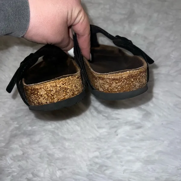 Birkenstock Glossy Thong Flip Flop Sandal size 38 Black - Image 4