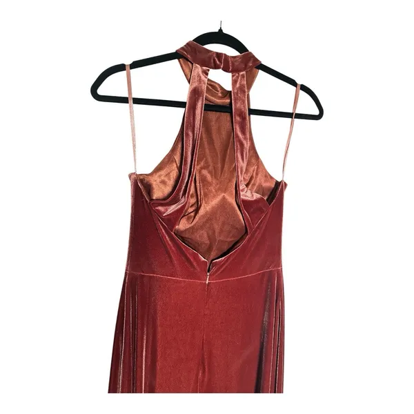 Revelry Tori Velvet Dress - Terracotta - Image 6