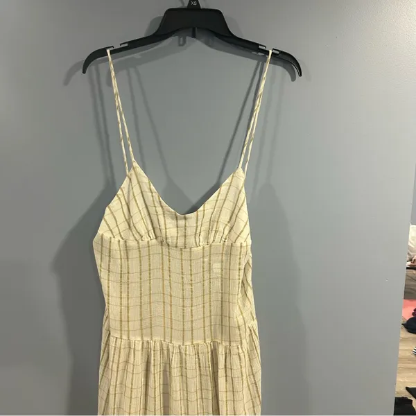 Free People Marigold Plaid Tiered Maxi Sun Dress NWT Boho Farmhouse Size XS - Image 3