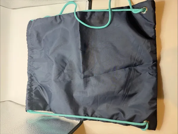Thirty-one Cinch Bag Navy Blue With Turtle Graphic and Front Pocket - Image 5