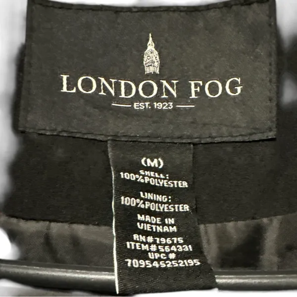 London Fog Black Trench Coat Women’s Size M Classic Button Front Belted Jacket - Image 4