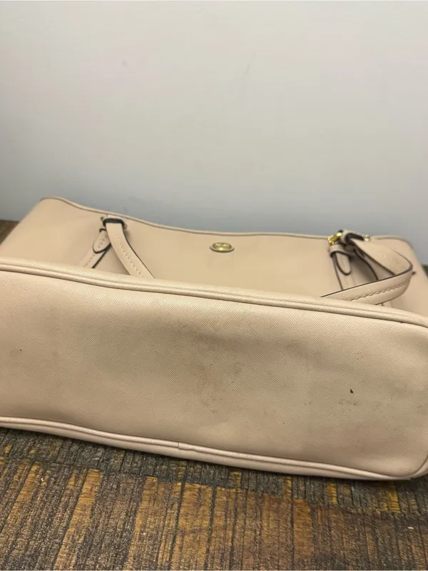 Coach Peyton Leather Zip Top Tote F27349 Brass/Sand bag - Image 10