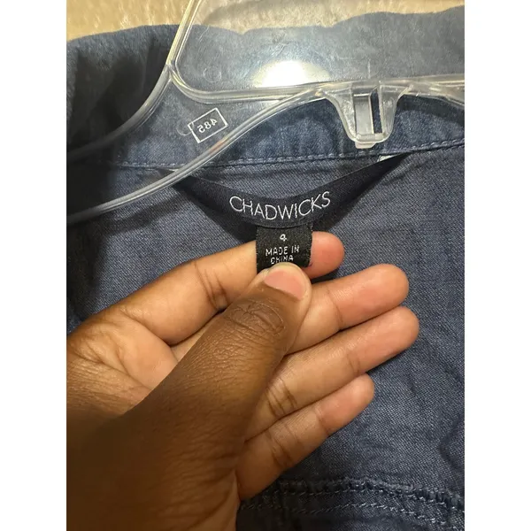Chadwicks Women's Blue Denim Jacket Size 4 Button Front‎ Pockets Casual - Image 2