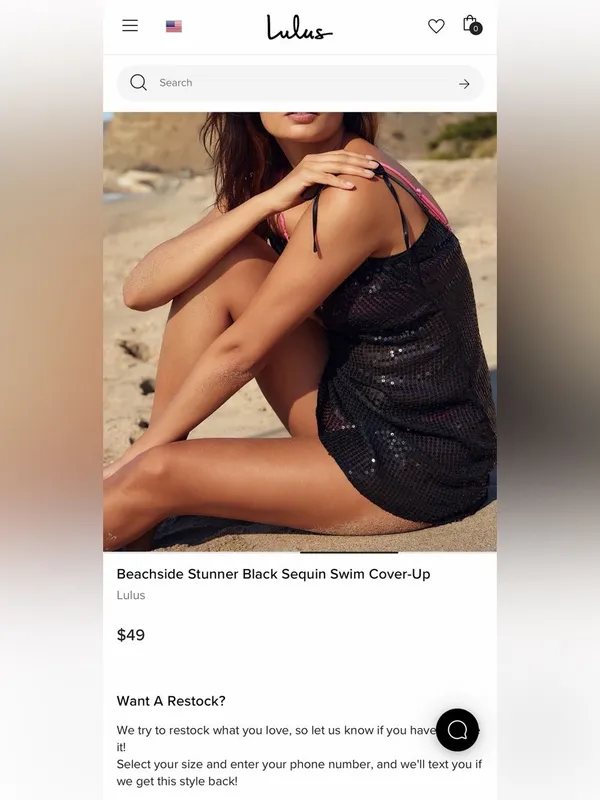 NWT LULUS Women Beachside Stunner Black Sequin Swim Cover-Up Size Medium - Image 4
