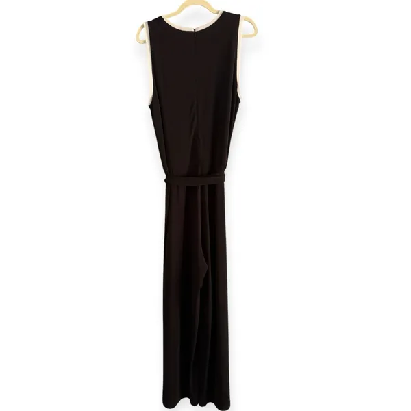 Lauren Ralph Lauren Black Wide Leg Slinky Belted Jumpsuit Size XL - Image 6