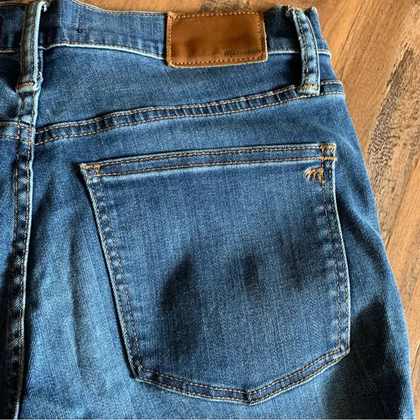 Madewell 10" High-Rise Skinny Stretch Jeans Size 28 Button Fly Frayed Hem - Image 3