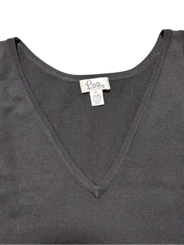 Lilly Pulitzer Black Silk Blend Tank XL - Image 2