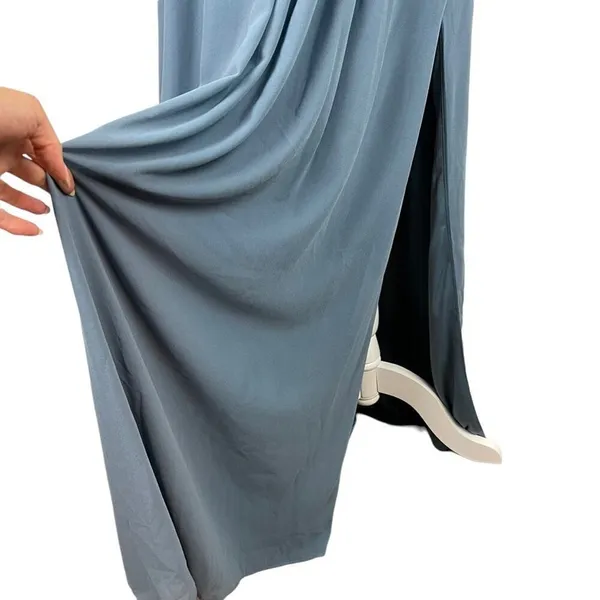 Lulus Endless Glamour Slate Blue Strapless Maxi Dress XL – Pleated Wedding Guest - Image 13