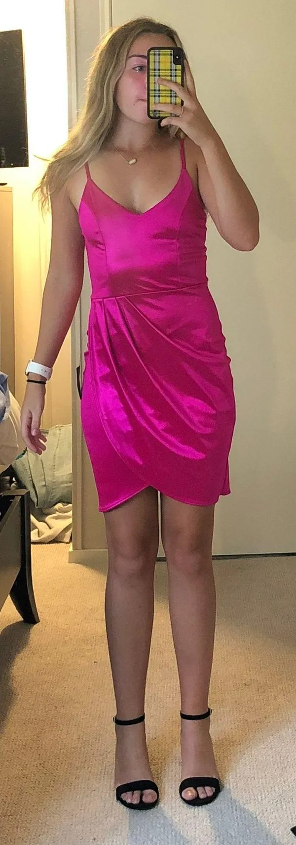 Lulus Pink Satin Dress - Image 2