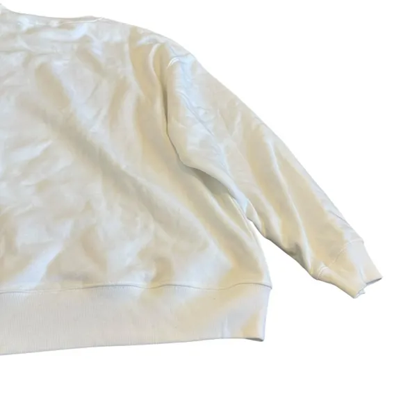Gap Oversized Pullover Sweatshirt Sweater White Gold Silver Logo Stretch Size XL - Image 11