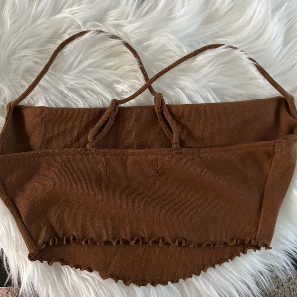 Urban Outfitters Brown Cowl Crop Top - Image 3