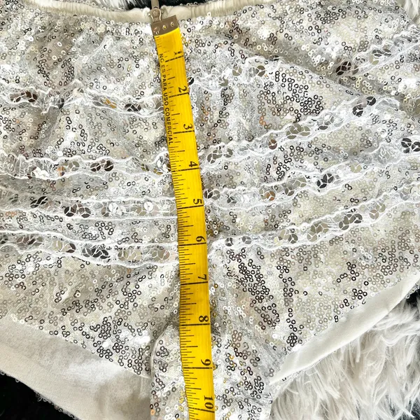 Sequin Micro Mini Shorts, Festival Clubwear Rave‎ Glam Medium 2000s Y2K - Image 4