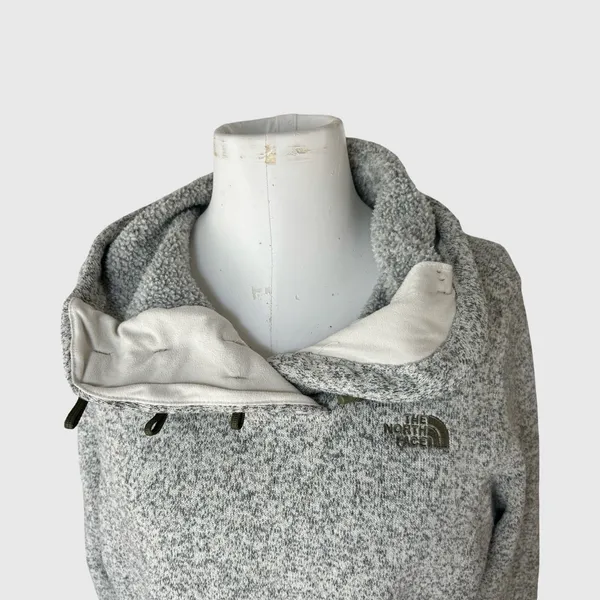 The North Face Crescent Hoodie Pullover Knit Sweatshirt Toggle Gray Womens Large - Image 8