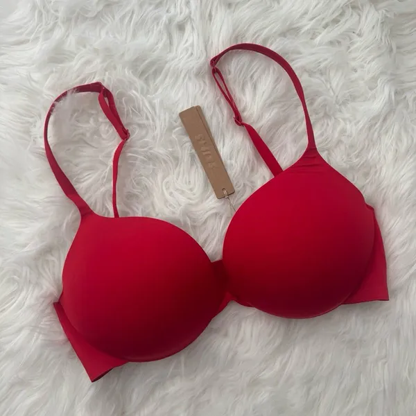 Skims Ultimate Pushup Plunge Bra Cayenne Size 32D - Image 3