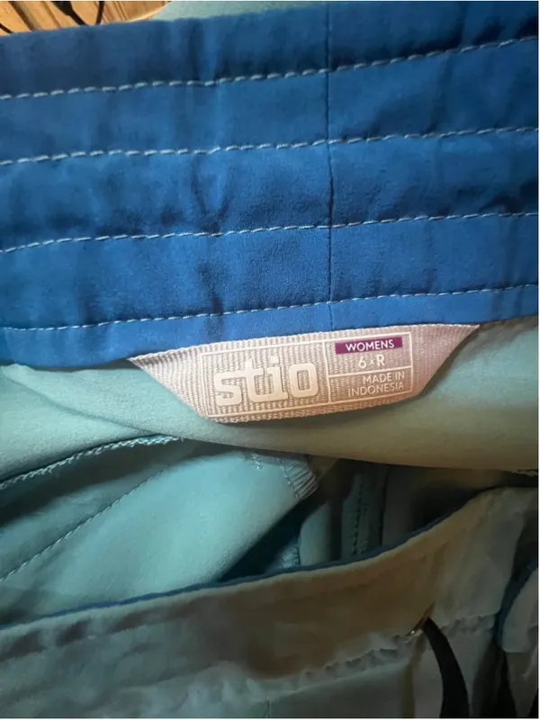 Stio Aqua Lightweight Outdoor Drawstring Hiking Pants With Logo Blue Size 6 - Image 4