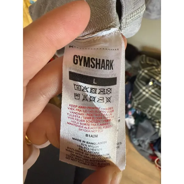 Gymshark Adapt Seamless Leggings Light Grey Marl‎ Textured Cropped Size L - Image 3