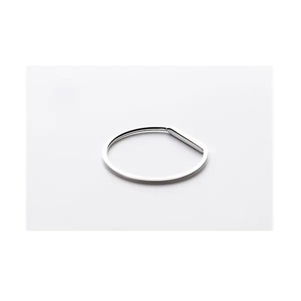 NEW Women's Dainty‎ White Gold-Plated S925 LOVE Bar Ring Size 4 - Image 3