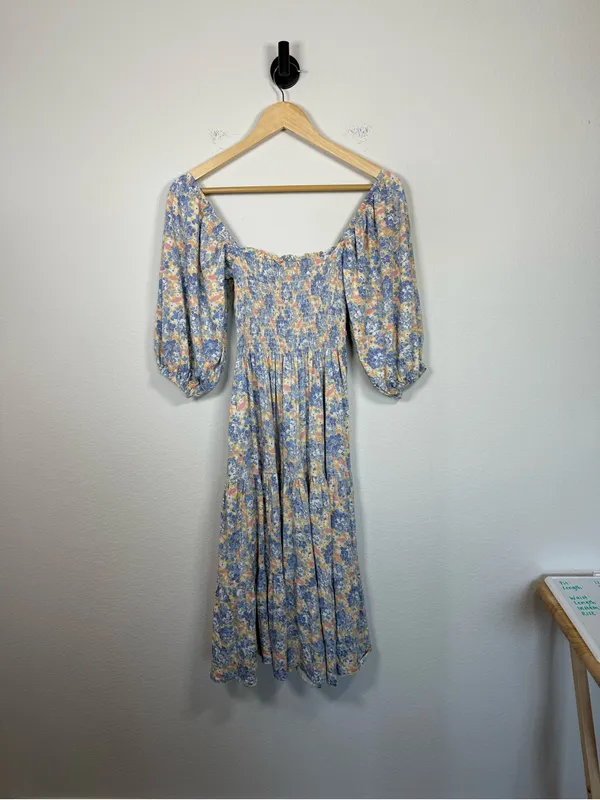 Polo Ralph Lauren Denim & Supply Floral Smocked Midi Dress Cottagecore XS - Image 15