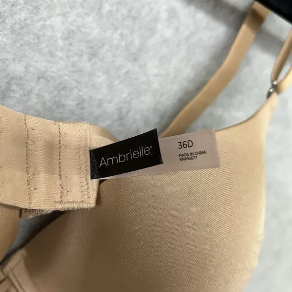 Ambrielle Women Bra 36D Beige Push Up Plunge Basic Underwire Adjustable Straps Size undefined - Image 4