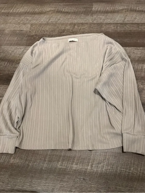 Abercrombie & Fitch Long-Sleeve Lounge Collection Wide Ribbed Slash Top - Image 3