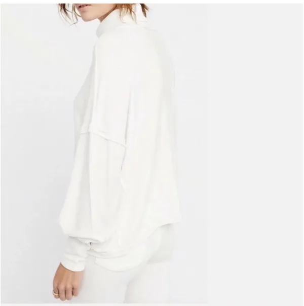 We The Free Alameda Soft Ribbed Oversized Turtleneck in Ivory/White Medium - Image 3
