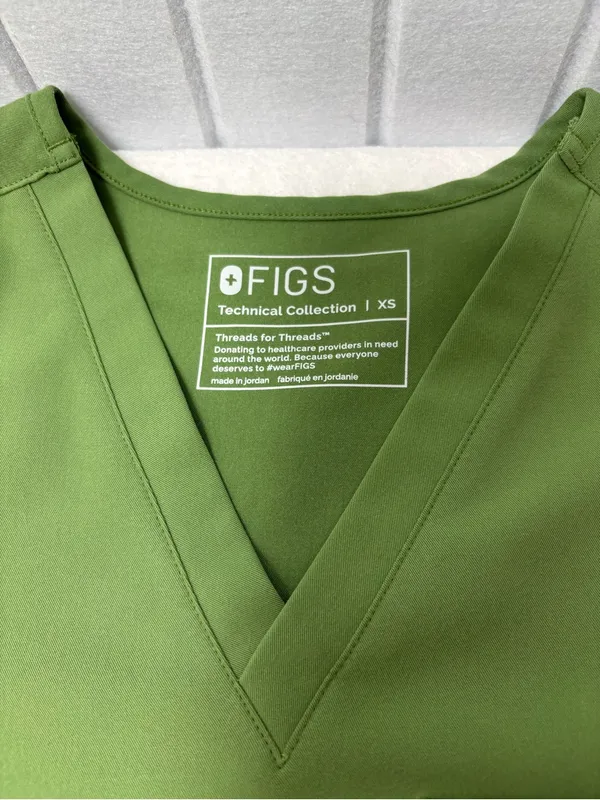 Figs Olive Green‎ Women's V-Neck Scrub Top - Image 4