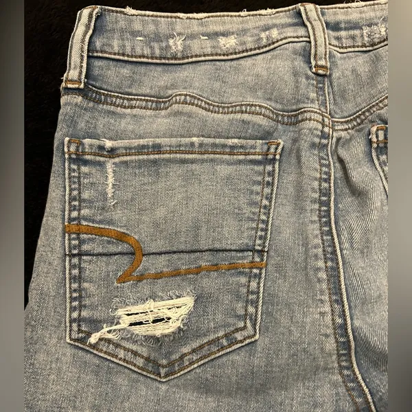 American Eagle next level stretch copper‎ stitch high waist distressed skinny - Image 2