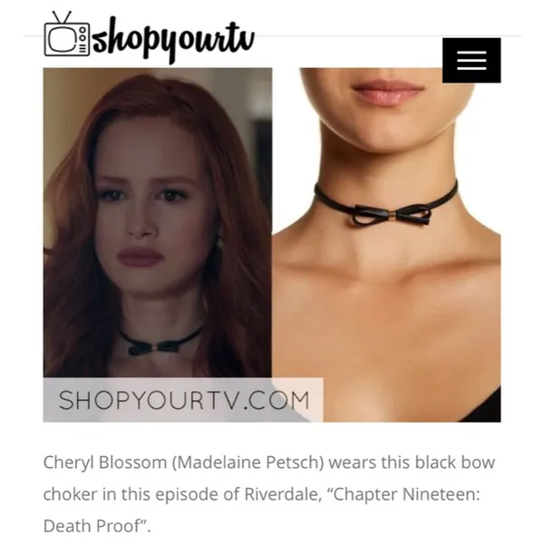 new ๑ aso TV’s Riverdale ๑ Leather Bow Choker ๑ Cheryl Blossom Madelaine Petsch - Image 3