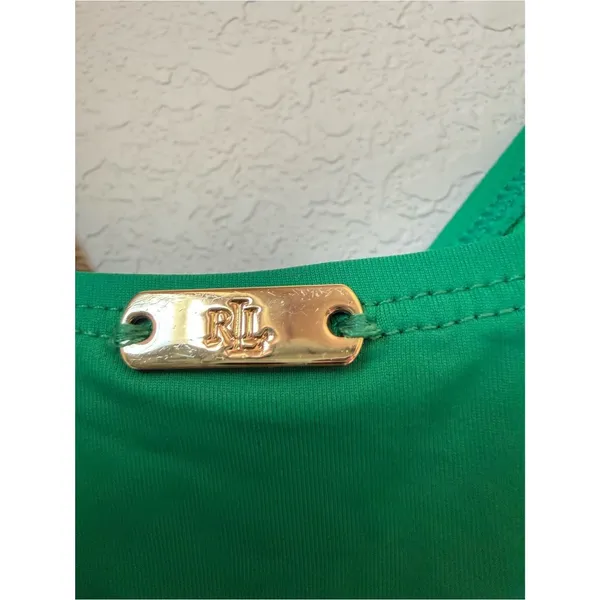 Lauren Ralph Lauren Ring Underwire One-Piece Swimsuit Green Size M - Image 4