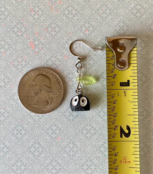 Handmade Kawaii fairy cottage style soot dangle earrings 🍃🌀🌳 - Image 9