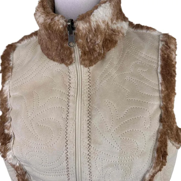 Ariat Brown Quilted Zippered Front Vest Size Medium - Image 2