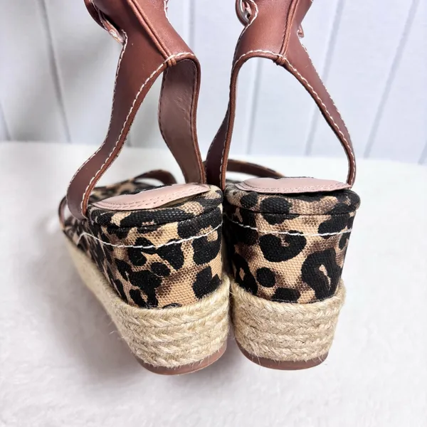 Steven by Steve Madden Leopard Print Wedge Heels‎ Espadrilles  size 6.5 - Image 3