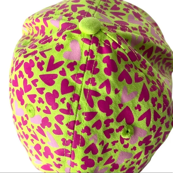 Disney Parks neon green pink hearts Mickey Mouse ears cap hat adult - Image 6