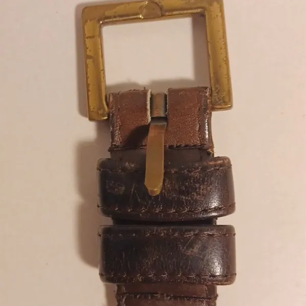 Coach Women's Brown Leather Belt with Gold Buckle Size 36 - Image 3