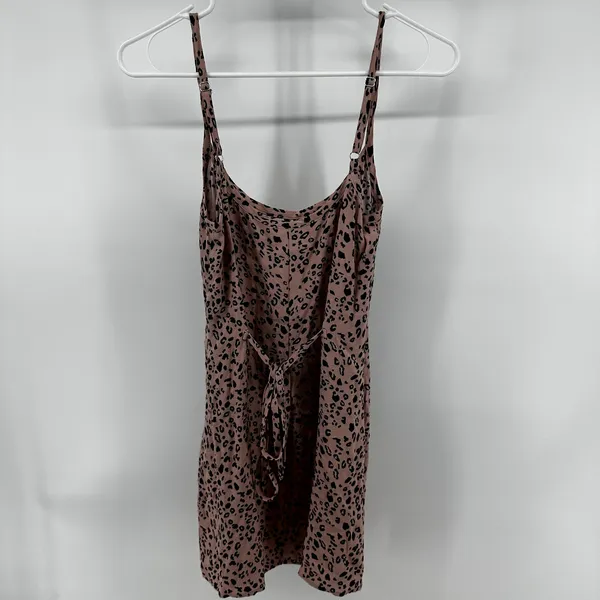 Reformation Vivette Slip Dress Leopard Animal Print Tie Cami Tank Pink Black XS - Image 5
