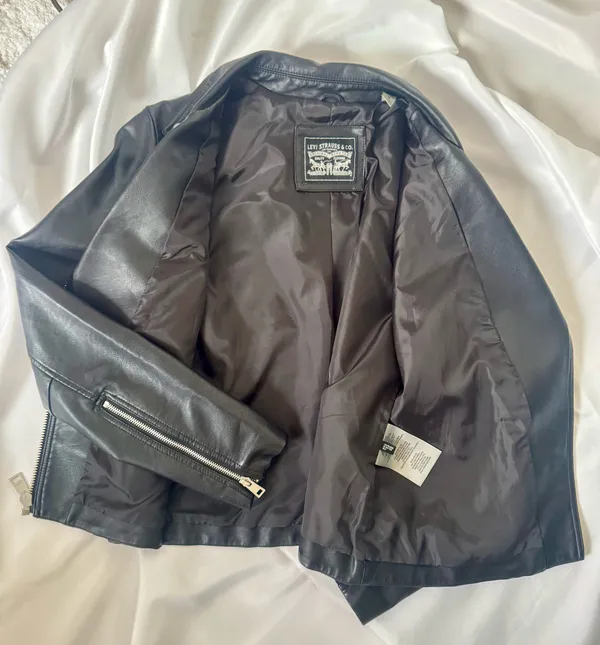Women’s Levi’s Faux Leather Moto Black Jacket - Image 4