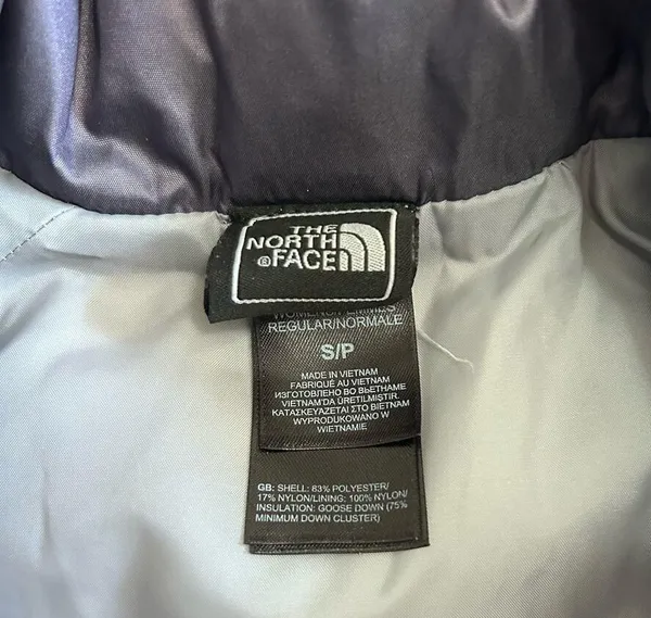 North Face 550 Puffer Vest Goose Down Metallic Purple Women's Small Nylon Zip - Image 7